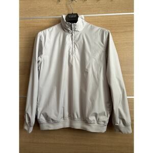 IZOD XFG Golf Pullover Windbreaker 1/4 Zip Cream Color Zip Pockets Men’s Sz M